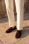 Men's Brown Tasseled Suede Leather Casual Loafer 26Sfd603510 - 2
