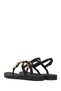 Women's Black Flip-Flop Sandals with Accessories 26Sfe463314 - 6