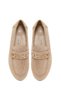 Women's Beige Buckle-Strapped Wedge Heeled Suede Leather Comfort Loafer 26Pfd411310 - 4