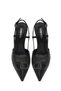 Women's Black Open-Back Stiletto, Thin Heeled Leather Shoes 26Pfd120218 - 5