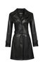 Lilian Women's Black Long Leather Coat 26Sge56421M