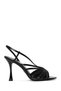Women's Black Thin Heeled Patent Leather Sandals 26Sfd161716