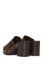 Women's Brown Thick Heeled Suede Leather Slippers 26Sfd240110 - 8