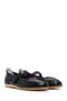 Women's Black Strappy Patent Leather Shoes, Leather Ballerinas 26Pfd370416 - 2