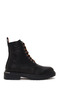 Men's Black Steven Zippered Leather Boots 026m100065