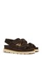 Women's Brown Double Strap Suede Genuine Leather Sandals 25Sfd152910 - 3