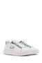 Women's White New Era Lace-Up Sneakers, Genuine Leather Sneakers G03G100017 - 3
