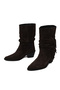 Women's Anthracite Thick Heeled Suede Leather Cowboy Boots Af170025Ds - 4