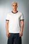 Essential Navy Blue Contrast Slim Fit White Men's T-Shirt
