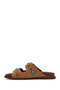 Women's Tan Studded Suede Leather Slippers 26Sfd550810 - 3