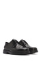 Men's Black Lace-Up Leather Casual Shoes 25Sfd 722122 - 3
