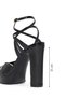 Women's Black Ankle Buckle Platform Thick High Heel Patent Leather Sandals 26Sfd162016 - 4