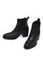 Women's Black Thick Heeled Leather Cowboy Boots 25Wfd200618 - 4
