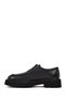 Men's Black Lace-Up Thick-Soled Leather Casual Shoes Wm802002Dv - 3