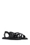 Women's Black Buckle Leather Sandals 25Sfd130718 - 3