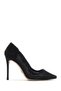 Women's Black Stone High Thin Heeled Leather Stiletto Af11000520