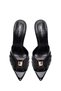 Women's Black Thin Heeled Patent Leather Slippers 26Sfd121216 - 5