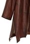 Daniela Women Brown Hooded Long Oversized Leather Coat 25Wge5328Nc - 7
