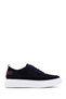 Men's Navy Blue Lace-Up Suede Leather Sneaker 26SFD740310
