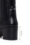 Women's Black Zippered Thick Heeled Leather Boots Wf190065Dv - 4