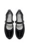 Women's Black Strappy Patent Leather Shoes, Leather Ballerinas 26Pfd370416 - 4