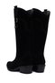 Women's Black Short Thick Heeled Suede Leather Cowboy Boots Af190037Ds - 8
