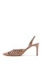Women's Beige Open Back Patent Leather Thin Heeled Shoes 25Sfd 161816 - 4