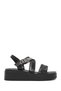 Women's Black Ankle Buckle Thick Sole Sandals 25Sfe465818