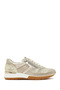 Women's Gold Lace-Up Side Zipper Leather Sneaker 25Sfd 370514