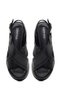 Women's Black Ankle Boots Buckled Platform Wedge Heel Pcs Leather Sandals 26Sfd207518 - 5