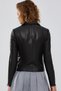 Bella Women's Black Slim-Fit Biker Leather Jacket 23Wgd5106U4 - 4