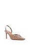 Women's Beige Open Back Patent Leather Thin Heeled Shoes 25Sfd 161816 - 7