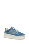 Women's Blue D Spherica Ecub - 2 B - Em.Te + Water Lace-Up Patterned Thick Sole Sneakers, Genuine D - 3