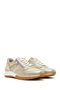 Women's Gold Lace-Up Side Zipper Leather Sneaker 25Sfd 370514 - 3