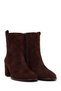 Women's Brown Zippered Thick Heeled Suede Leather Boots Wf220005Ds - 2