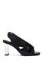 Women's Black Transparent Thick Heeled Sandals 26Sfd441218