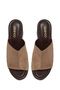 Women's Beige Thick Heeled Suede Leather Slippers 26Sfd240110 - 5