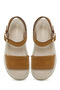 Women's Tan Ankle Buckle Thick Soled Nubuck Genuine Leather Sandals 25Sfd2015V3 - 6