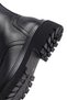 Women's Black Zippered Lace-Up Thick Soled Leather Boots Wf180013Dv - 8