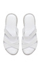 Women's White Wedge Heeled Leather Slippers 26Sfd321118 - 4