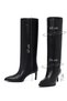 Women's Black Thin Heeled Leather Boots Af530006Dv - 5