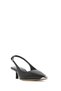 Women's Black Open-Back Stiletto, Short Thin Heeled Leather Shoes 26Pfd120018 - 7