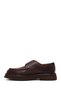 Men's Brown Lace-Up Thick Soled Leather Casual Shoes Wm802005Dv - 3