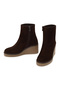 Women's Brown Zippered Wedge Heeled Suede Leather Boots Af170004Ds - 5