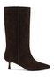 Women's Brown Thin Heeled Suede Leather Boots Af530002Ds