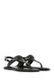 Women's Black Buckle Toe-Post Leather Sandals 26Sfd204518 - 2