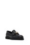 Women's Black Buckle Leather Loafer Af220002Dv - 6