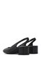 Flex Women's Black Open Back Thick Short Heeled Leather Shoes 26Pfd140718 - 6