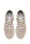 Women's Beige Lace-Up Suede Leather Sneaker 26Pfd371110 - 4