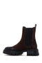 Women's Brown Thick Soled Suede Leather Chelsea Boots 25Wfd150710 - 4